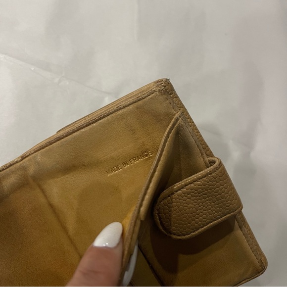 Chanel Tan Caviar Leather Bifold Wallet - Picture 11 of 12